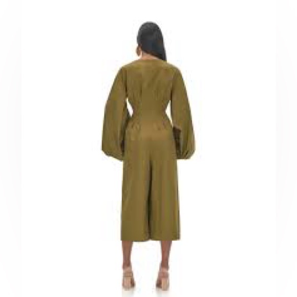 Andrea Iyamah | NIA CULOTTE OLIVE JUMPSUIT - Picture 2 of 10